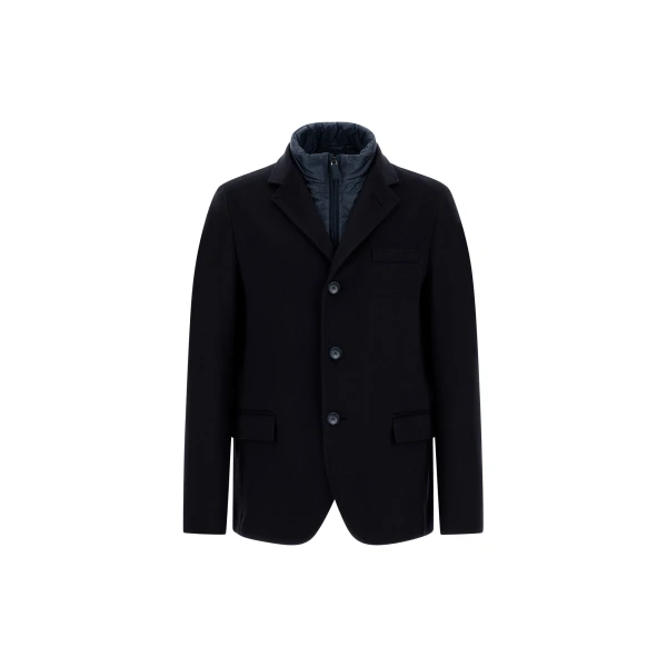 Herno Dark Blue Blazer in Pure Cashmere and Nylon Ultralight | Men's Jackets | Coveti