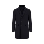 Herno Dark Blue Coat in Pure Cashmere and Nylon Ultralight | Men's Coats | Coveti