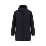 Herno Dark Blue Long Parka in 3-Layer Scuba | Men's Coats | Coveti