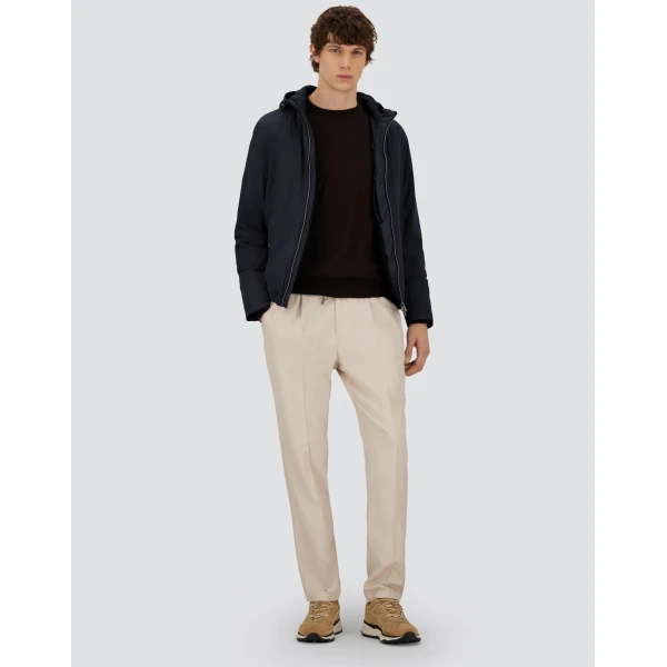 Herno Dark Blue Resort Jacket in 4-Way Stretch Nylon | Men's Jackets | Coveti