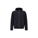 Herno Dark Blue Resort Jacket in 4-Way Stretch Nylon | Men's Jackets | Coveti