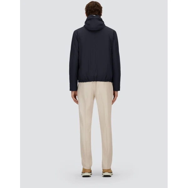 Herno Dark Blue Resort Jacket in 4-Way Stretch Nylon | Men's Jackets | Coveti