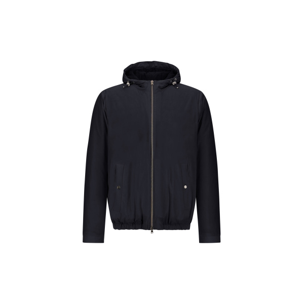 Herno Dark Blue Resort Jacket in 4-Way Stretch Nylon | Men's Jackets | Coveti