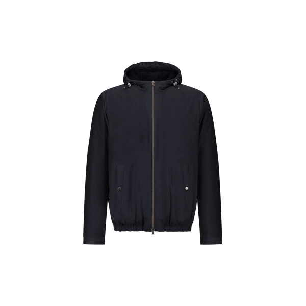 Herno Dark Blue Resort Jacket in 4-Way Stretch Nylon | Men's Jackets | Coveti