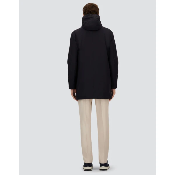 Herno Dark Blue Resort Parka in 4-Way Stretch Nylon | Men's Coats | Coveti