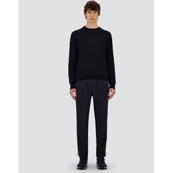 Herno Dark Blue Resort Sweater in Wool and Silk | Men's Knitwear | Coveti