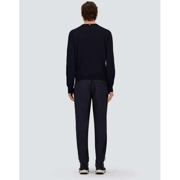 Herno Dark Blue Resort Sweater in Wool and Silk | Men's Knitwear | Coveti