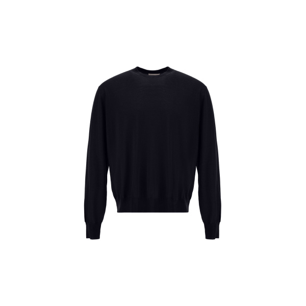 Herno Dark Blue Resort Sweater in Wool and Silk | Men's Knitwear | Coveti