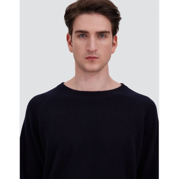 Herno Dark Blue Sweater in Cashmere | Men's Knitwear | Coveti