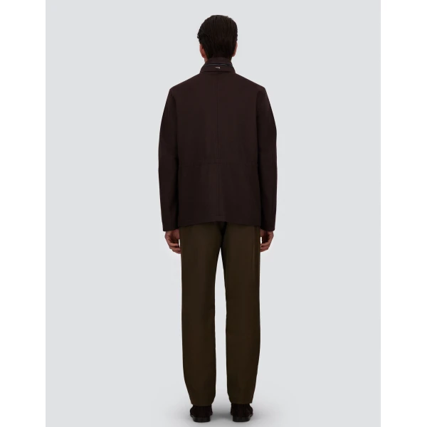 Herno Dark Brown Field Jacket in Cashmere, Wool and Suede Effect | Men's Jackets | Coveti