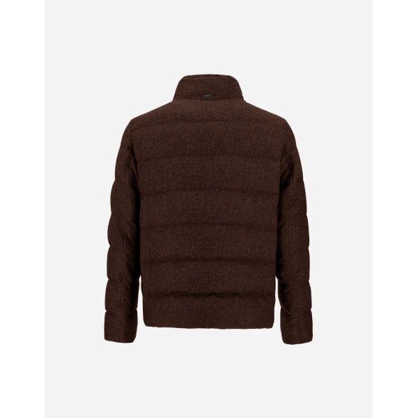 Herno Dark Brown Jacket in Cashmere, Silk and Monogram | Men's Jackets | Coveti