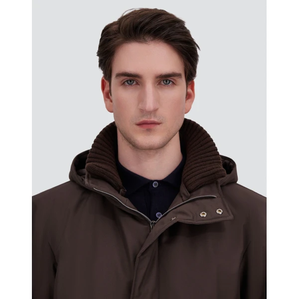 Herno Dark Brown Jacket in New Business and Nylon Ultralight | Men's Jackets | Coveti