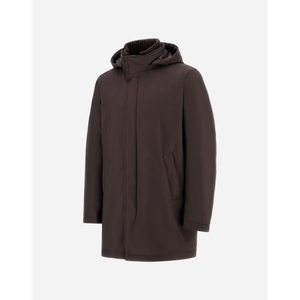 Herno Dark Brown Jacket in New Business and Nylon Ultralight | Men's Jackets | Coveti