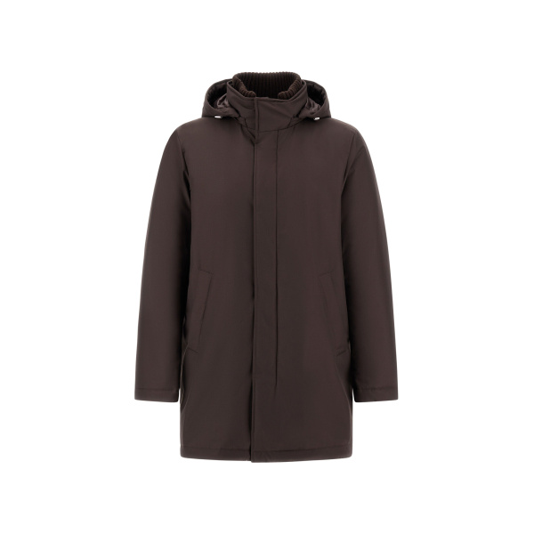 Herno Dark Brown Jacket in New Business and Nylon Ultralight | Men's Jackets | Coveti
