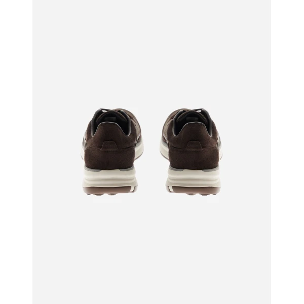 Herno Dark Brown Maggiore Trainers in Suede and Mesh | Men's Sneakers | Coveti