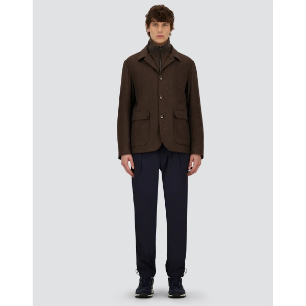 Herno Dark Brown Resort Blazer in Cashmere and Silk | Men's Jackets | Coveti