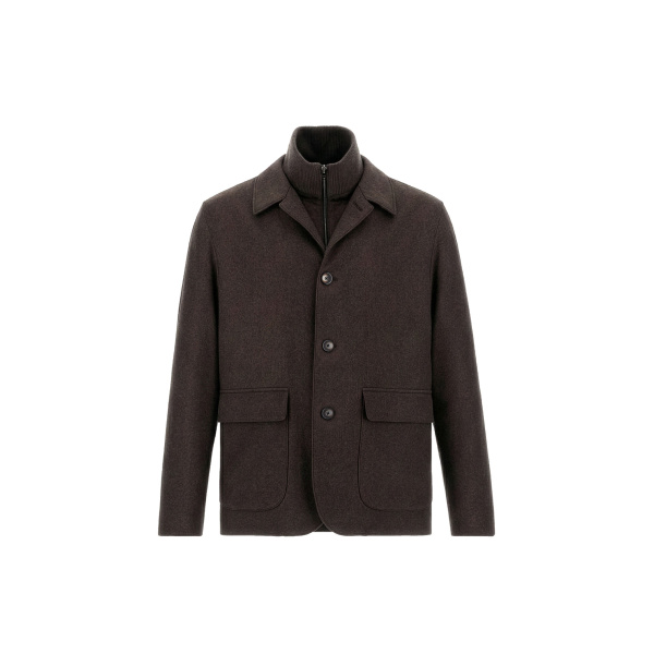 Herno Dark Brown Resort Blazer in Cashmere and Silk | Men's Jackets | Coveti