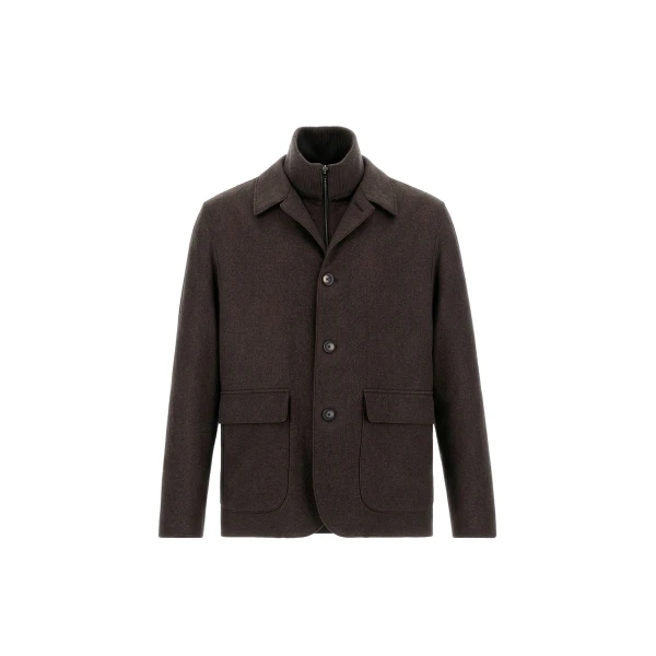 Herno Dark Brown Resort Blazer in Cashmere and Silk | Men's Jackets | Coveti