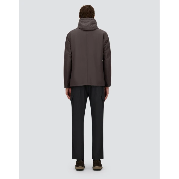 Herno Dark Brown Resort Blazer in Melange-Effect Stretch Nylon | Men's Jackets | Coveti