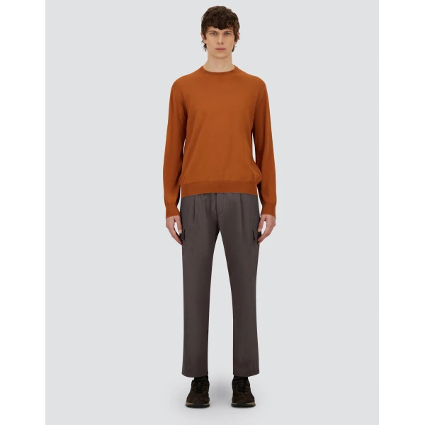 Herno Dark Brown Resort Cargo Trousers in Melange-Effect Stretch Nylon | Men's Trousers | Coveti