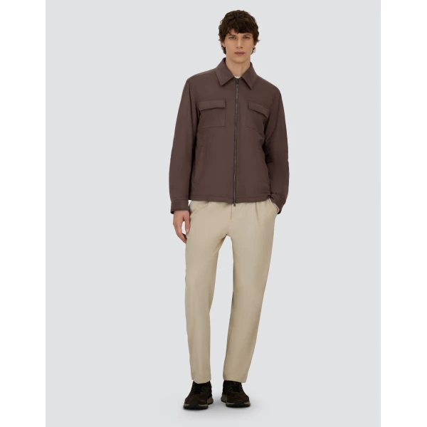 Herno Dark Brown Resort Overshirt in Suede-Effect Microfibre | Men's Jackets | Coveti