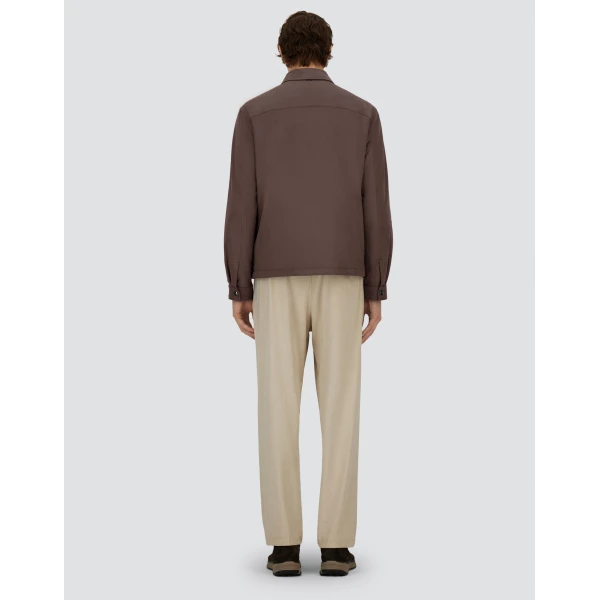 Herno Dark Brown Resort Overshirt in Suede-Effect Microfibre | Men's Jackets | Coveti