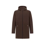 Herno Dark Brown Resort Parka in 4-Way Stretch Nylon | Men's Coats | Coveti