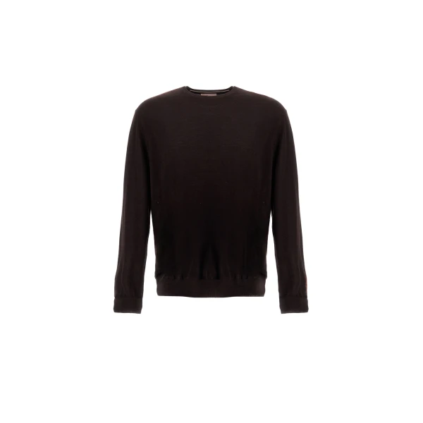 Dark Brown Resort Sweater in Wool and Silk