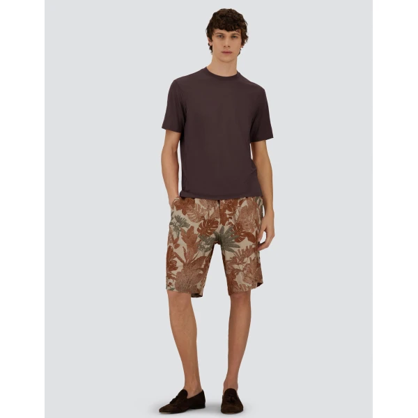 Herno Dark Brown Resort T-Shirt in Wool Jersey with a Shiny Finish | Men's T-Shirts and Polos | Coveti