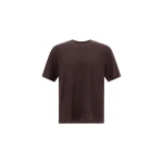 Herno Dark Brown Resort T-Shirt in Wool Jersey with a Shiny Finish | Men's T-Shirts and Polos | Coveti