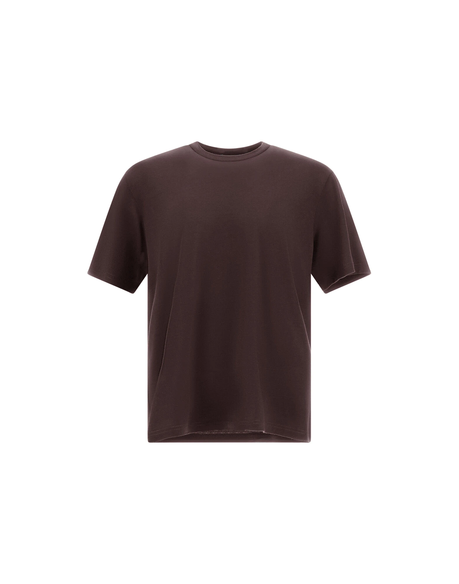 Herno Dark Brown Resort T-Shirt in Wool Jersey with a Shiny Finish Herno Dark Brown Resort T-Shirt in Wool Jersey with a Shiny Finish | Men's T-Shirts and Polos | Coveti