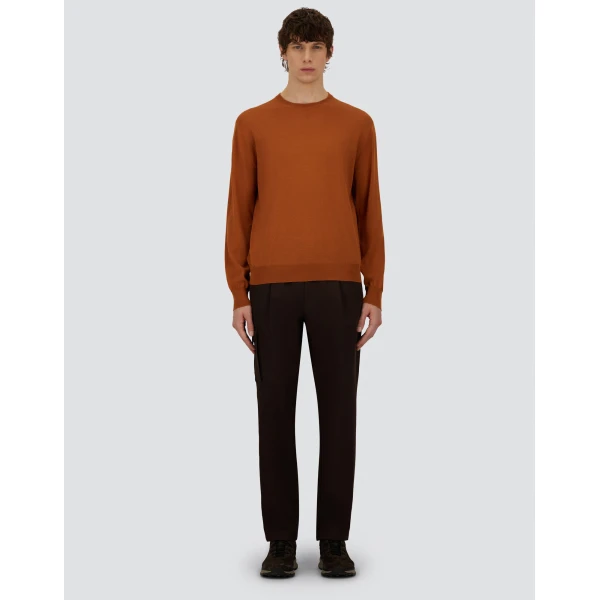 Herno Dark Brown Resort Trousers in Stretch Cotton | Men's Trousers | Coveti
