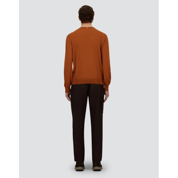 Herno Dark Brown Resort Trousers in Stretch Cotton | Men's Trousers | Coveti