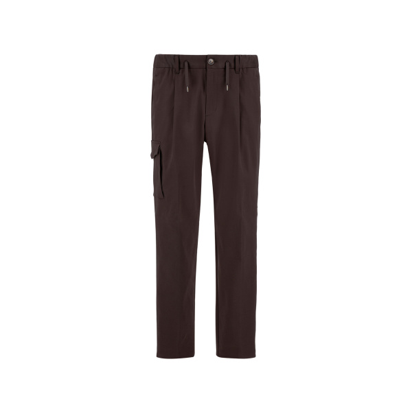 Herno Dark Brown Resort Trousers in Stretch Cotton | Men's Trousers | Coveti
