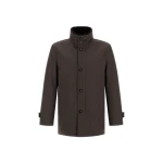 Herno Dark Brown Short Coat in Fine Wool | Men's Coats | Coveti
