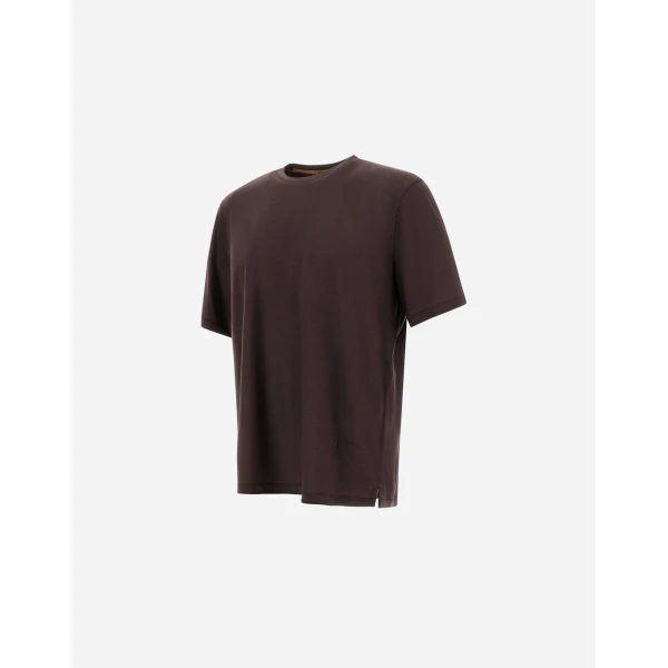 Herno Dark Brown T-Shirt in Wool Jersey | Men's T-Shirts and Polos | Coveti