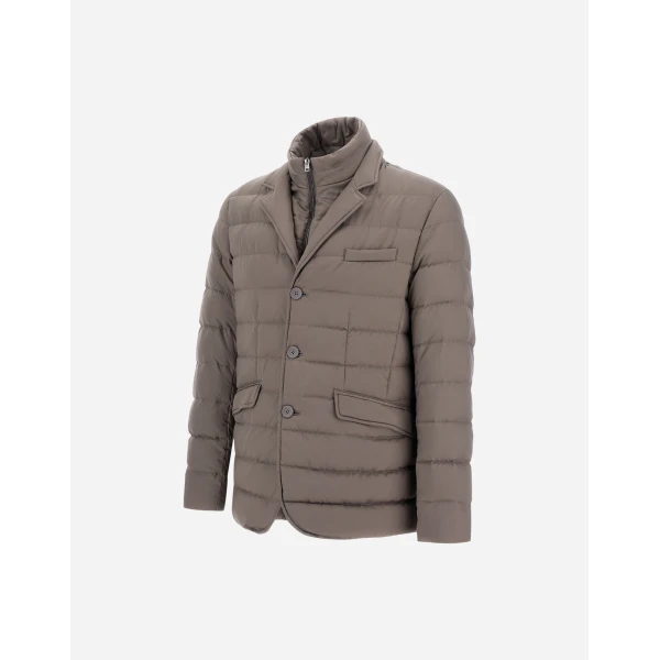 Herno Dark Taupe Blazer in Arendelle and Monogram | Men's Jackets | Coveti