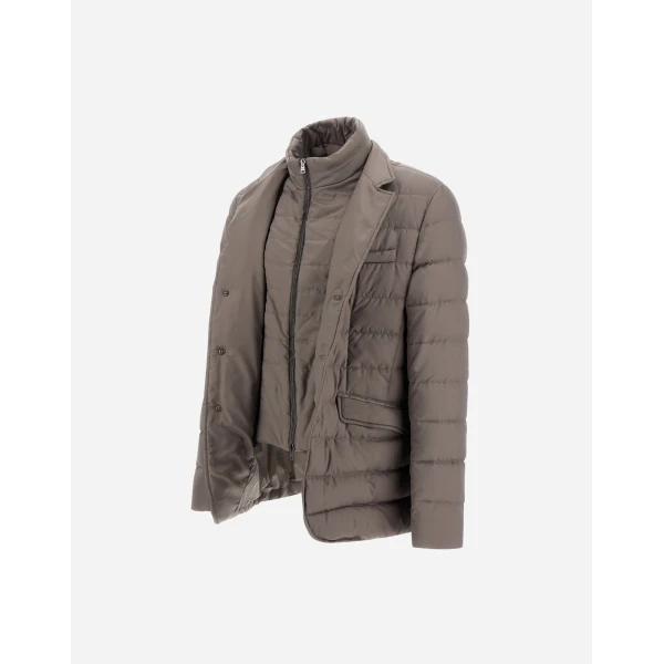 Herno Dark Taupe Blazer in Arendelle and Monogram | Men's Jackets | Coveti