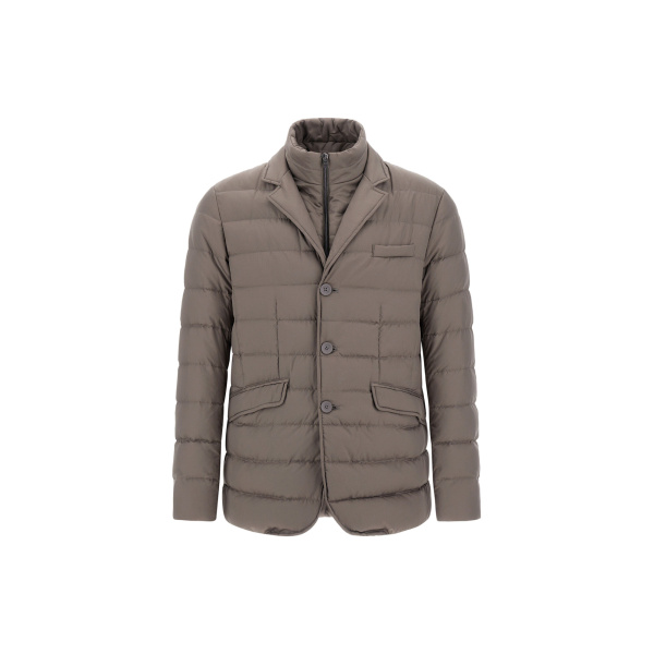 Herno Dark Taupe Blazer in Arendelle and Monogram | Men's Jackets | Coveti
