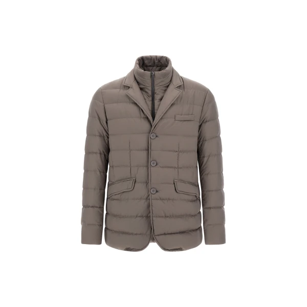 Herno Dark Taupe Blazer in Arendelle and Monogram | Men's Jackets | Coveti