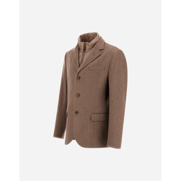 Herno Dark Taupe Blazer in Pure Cashmere and Nylon Ultralight | Men's Jackets | Coveti