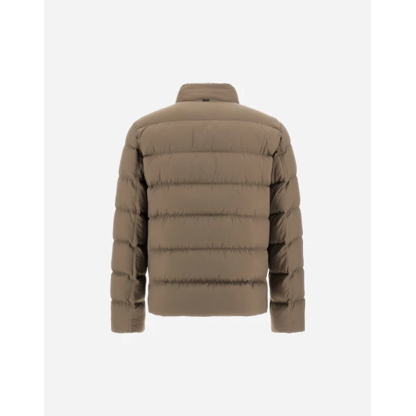 Herno Dark Taupe Bomber Jacket in Arendelle and Faux Fur | Men's Jackets | Coveti