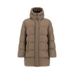 Herno Dark Taupe Long Jacket in Arendelle and Monogram | Men's Jackets | Coveti