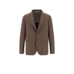 Herno Dark Taupe Resort Blazer in Soft Wool-Effect Jersey | Men's Jackets | Coveti
