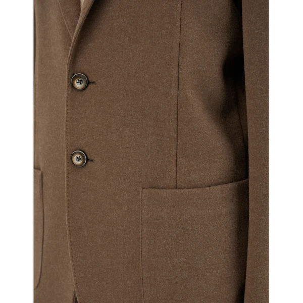 Herno Dark Taupe Resort Blazer in Soft Wool-Effect Jersey | Men's Jackets | Coveti