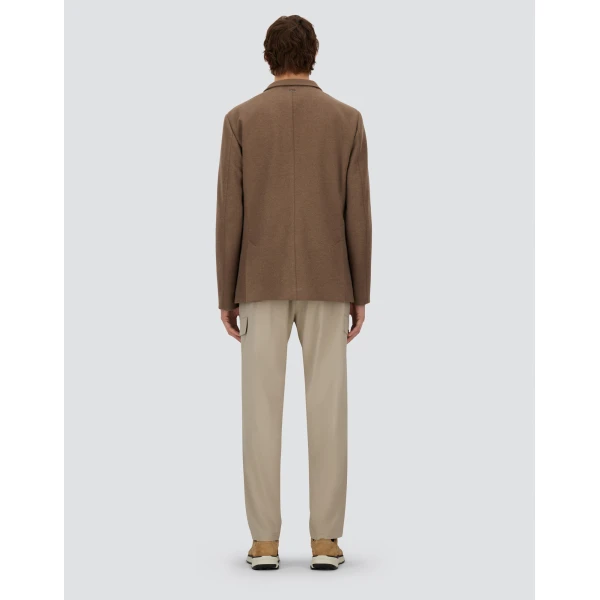 Herno Dark Taupe Resort Blazer in Soft Wool-Effect Jersey | Men's Jackets | Coveti