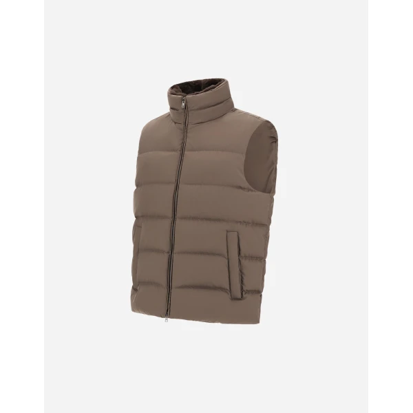 Herno Dark Taupe Vest in Arendelle and Monogram | Men's Jackets | Coveti
