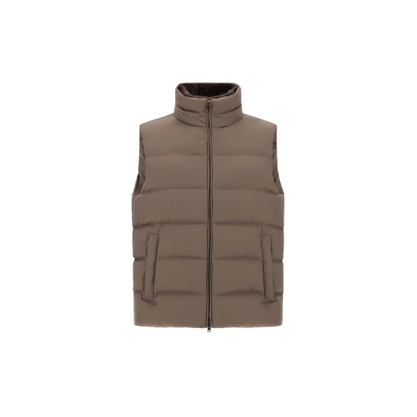 Herno Dark Taupe Vest in Arendelle and Monogram | Men's Jackets | Coveti