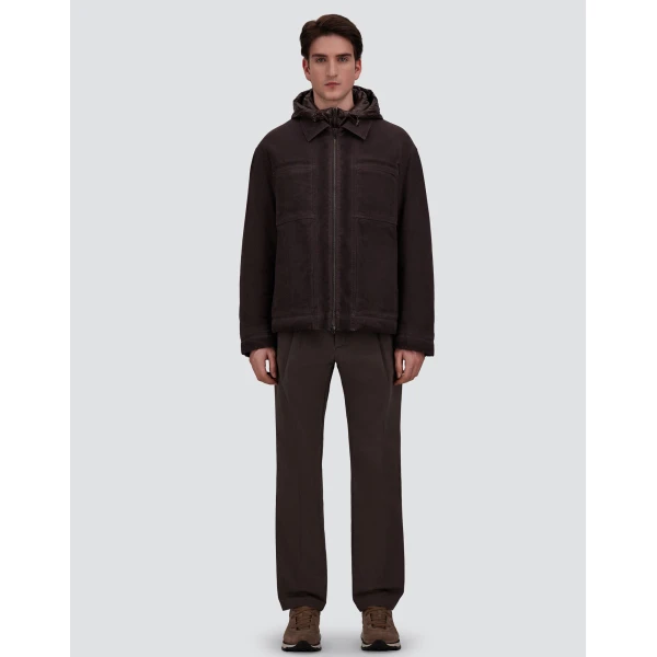 Herno Denim-Effect Gabardine and Nylon Ultralight Jacket in Dark Brown | Men's Jackets | Coveti