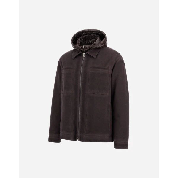 Herno Denim-Effect Gabardine and Nylon Ultralight Jacket in Dark Brown | Men's Jackets | Coveti